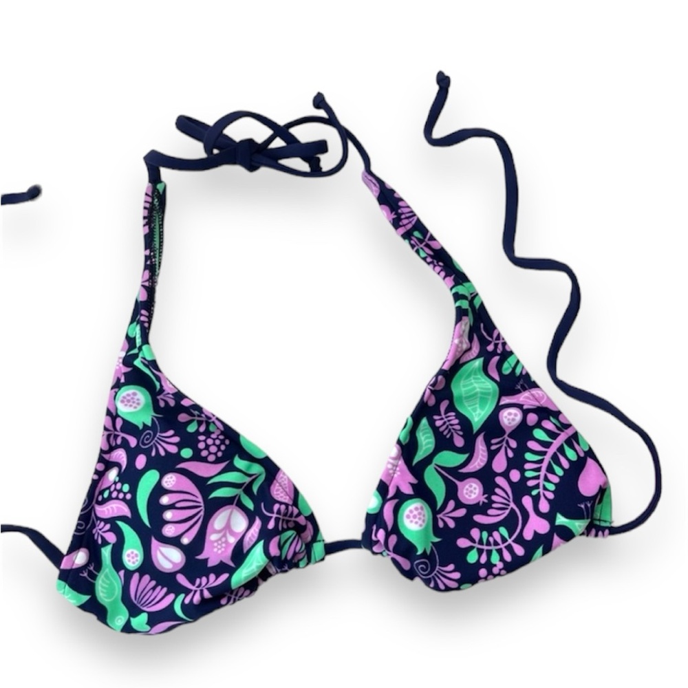 NWT The Bikini Lab Triangle Floral String Bikini Top size Small S